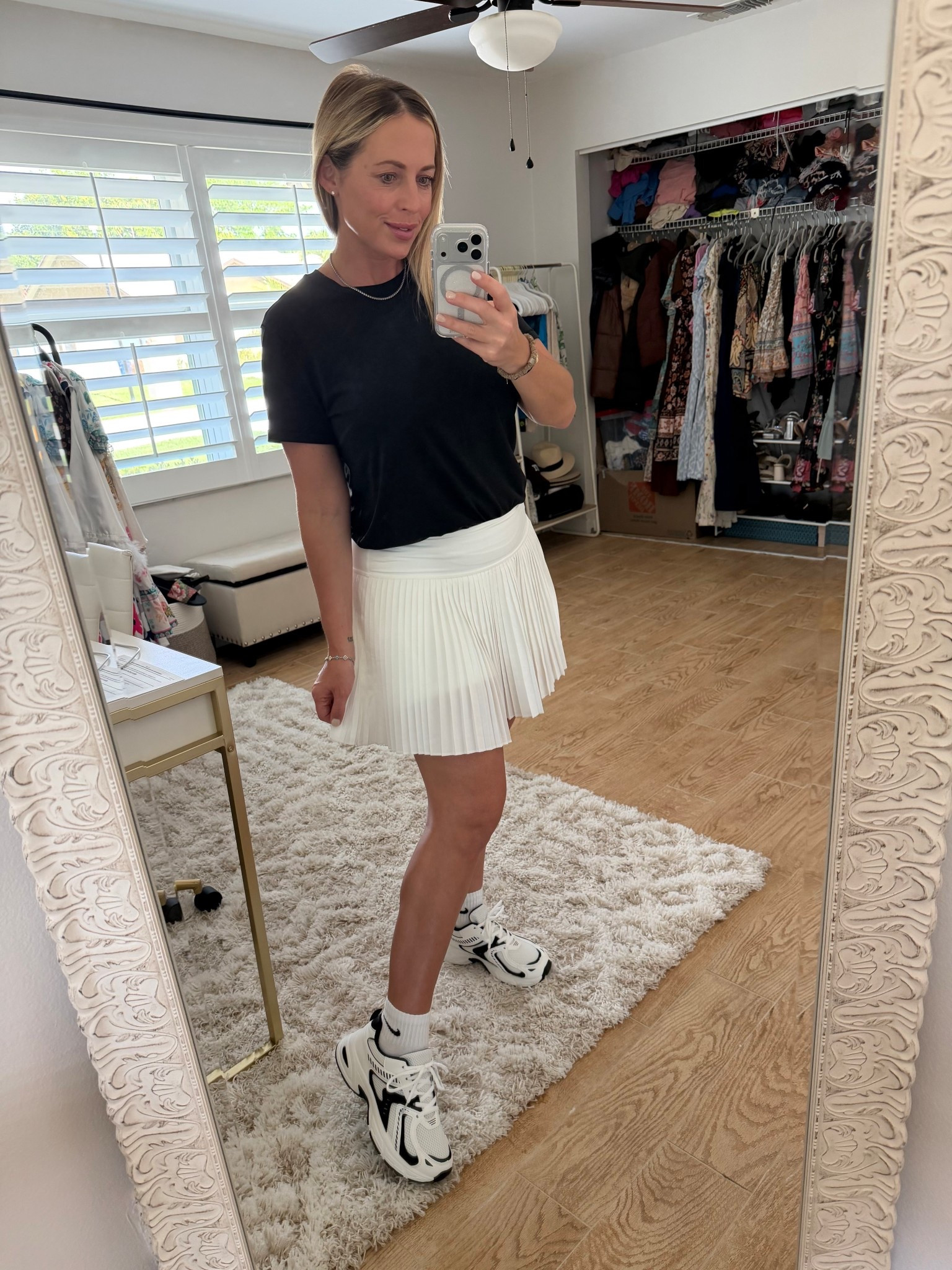Tennis skirt outfit. Pleated tennis skirt. Skort. Errands outfit. 14 weeks pregnant 


#LTKActive #LTKootd #LTKBump