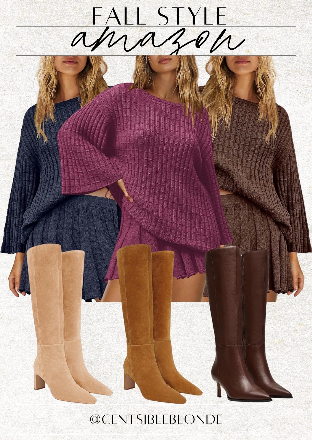 Fall style, fall outfit, tall boots, sweater set, matching set, under the knee boots, knee boots, heeled boots, Amazon outfit, Amazon style, skirt set

#LTKShoeCrush #LTKFindsUnder100 #LTKSeasonal