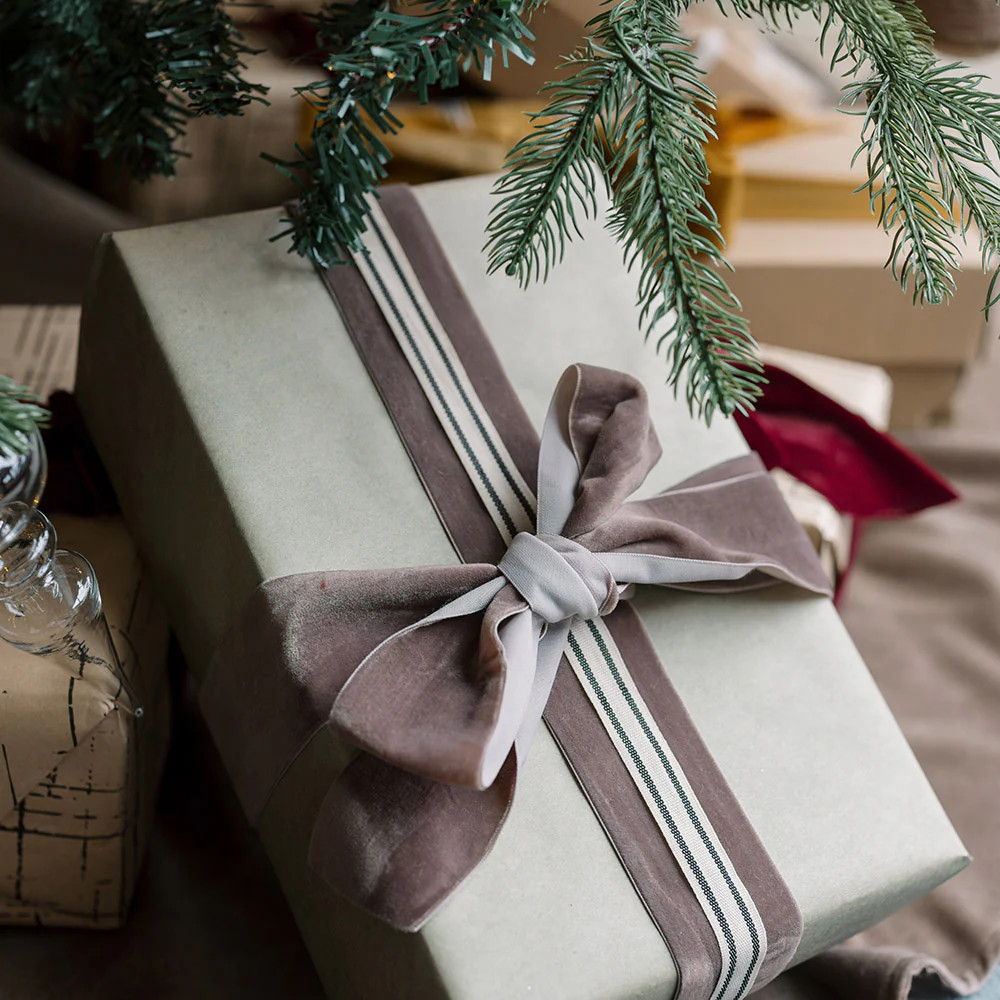 Wide Hand Dyed Velvet Ribbon Dark Brown | CG Hunter