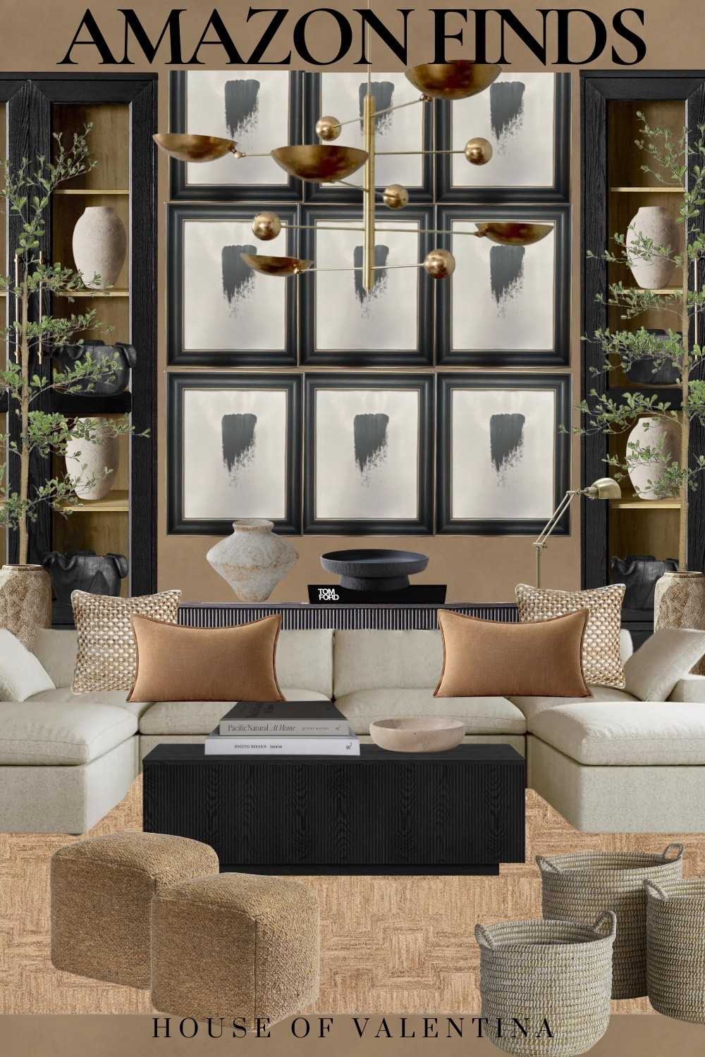 Eeeeep! Amazon finds that look anything but Amazon. Every single piece in this mood board gives custom designer vibes without the custom designer price tag. From the statement chandelier to the oversized artwork, textured ottomans, and sculptural décor, these are the finds I’m using to create a warm, timeless, luxury living room. Ahhhh!! Which piece are you adding to your cart first??!

#LTKHome #LTKSeasonal #LTKSaleAlert