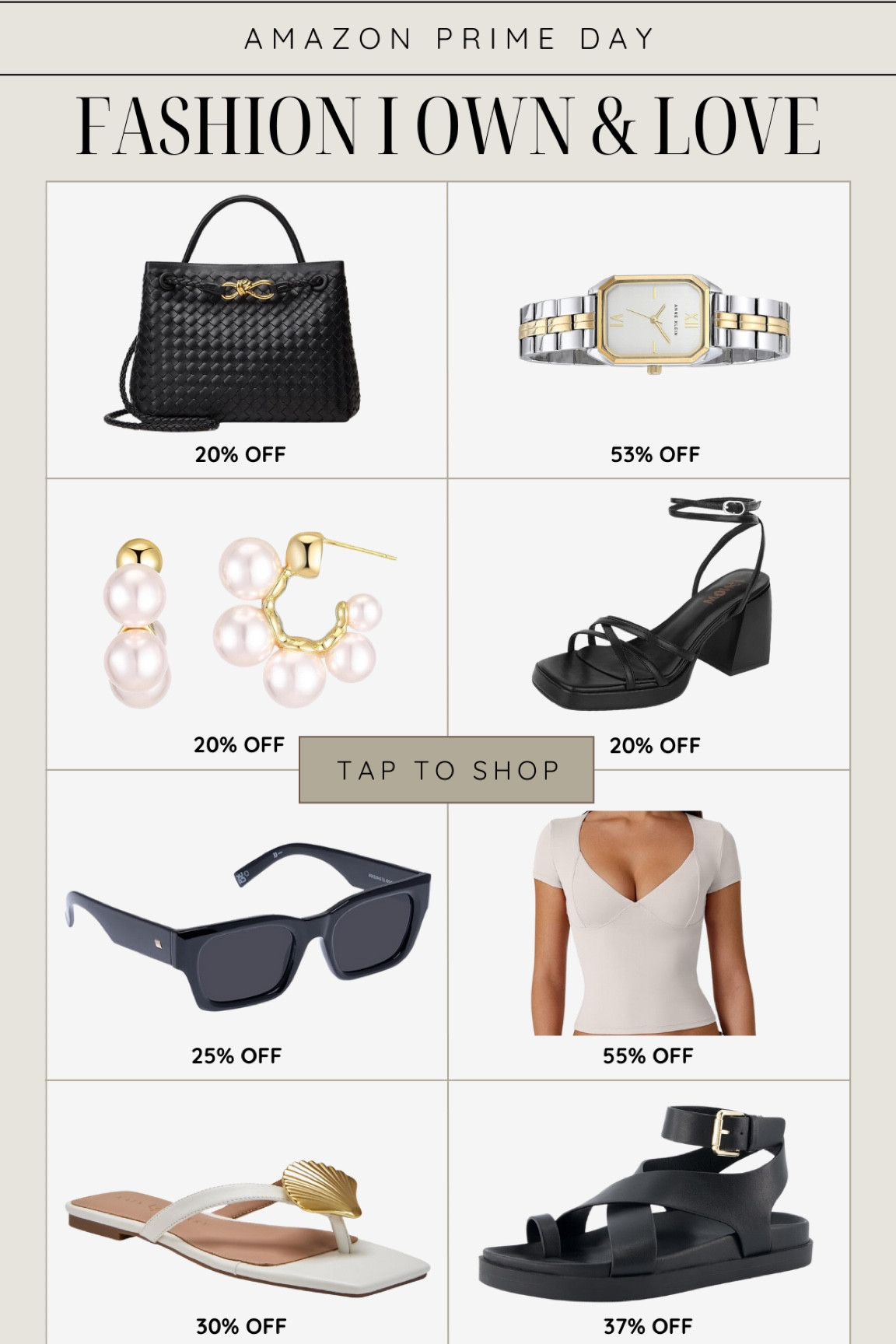 Amazon Prime Day fashion finds!


Amazon clothing sale, accessories, chic, neutrals, sunglasses, coastal, European, black heels, sandals, watch, earrings, purse, beachy outfit

#LTKStyleTip #LTKShoeCrush #LTKSaleAlert