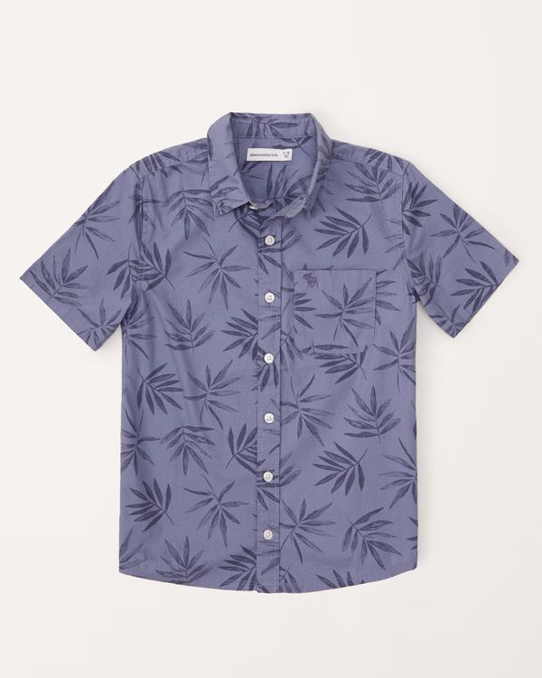 woven short-sleeve icon shirt | Abercrombie & Fitch (US)