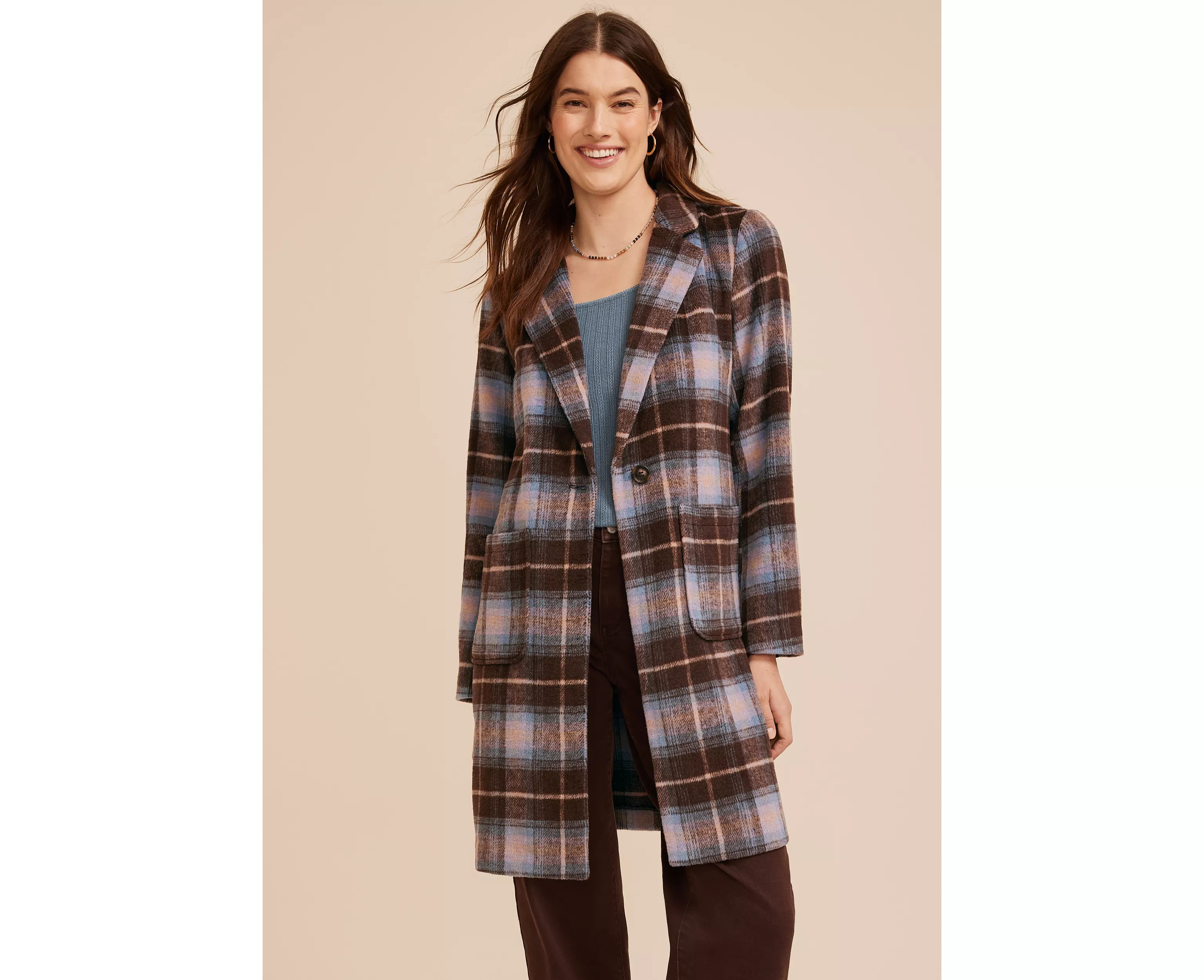 Plaid Dress Coat | Maurices