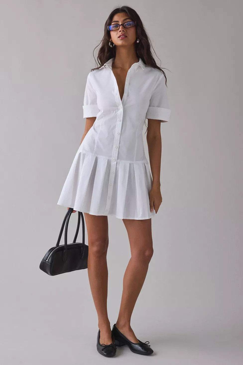BDG Special Treatment Drop Waist Short Sleeve Shirt Mini Dress | Urban Outfitters (US and RoW)