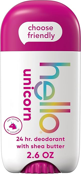 hello Unicorn Aluminum Free Deodorant for Women and Men with Shea Butter, 24-Hour Freshness, Baki... | Amazon (US)
