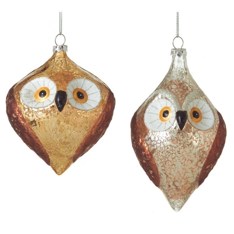 Brown Gold and Silver Pair of Wise Owls Holiday Ornaments Set of 2 Midwest CBK - Walmart.com | Walmart (US)