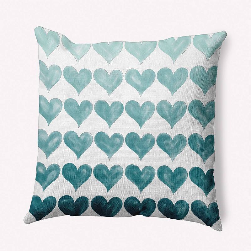 16"x16" Colored Hearts Valentines Square Throw Pillow - e by design | Target