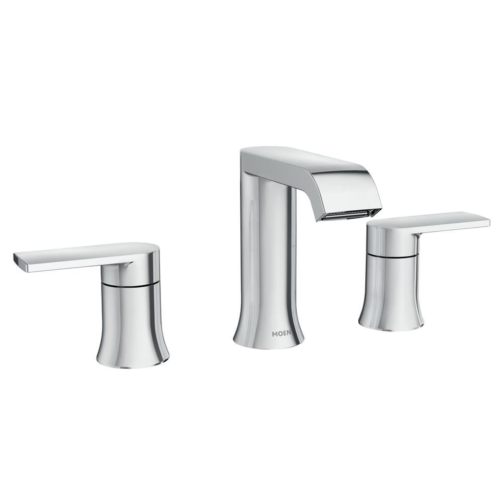 Genta 8 in. Widespread 2-Handle Bathroom Faucet in Chrome | The Home Depot