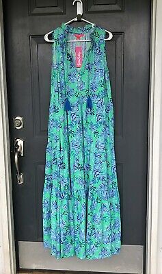 Lilly Pulitzer Malone Maxi Dress CABANA Green KEEPIN IT REEL L Large NWT New | eBay US