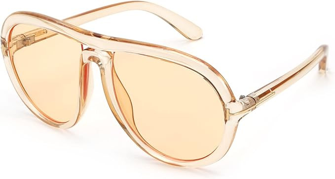Karsaer Oversized Vintage Aviator Sunglasses for Men Women，Big Retro Round Aviator Sunglasses K... | Amazon (US)