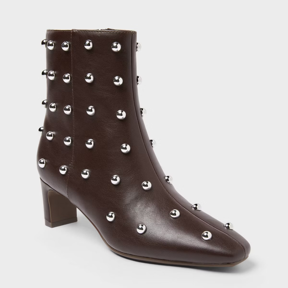 Women’s Tigris Low Shaft Heeled Boots with Memory Foam Insole – A New Day™ Dark Brown | Target