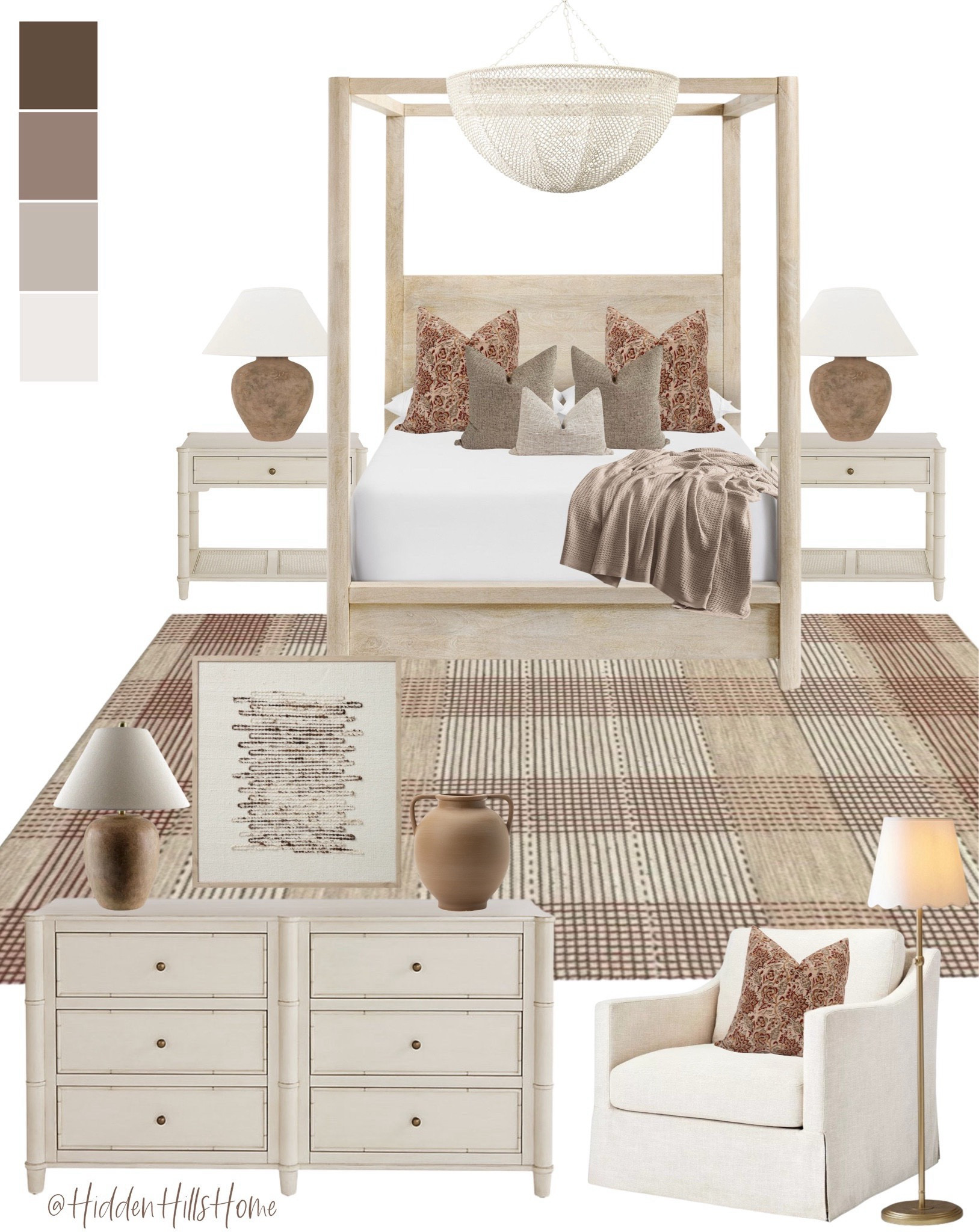 Master bedroom decor, bedroom design ideas, bedroom inspiration, home decor, canopy bed, bedroom rug, nightstands #bedroom

#LTKHome #LTKSaleAlert