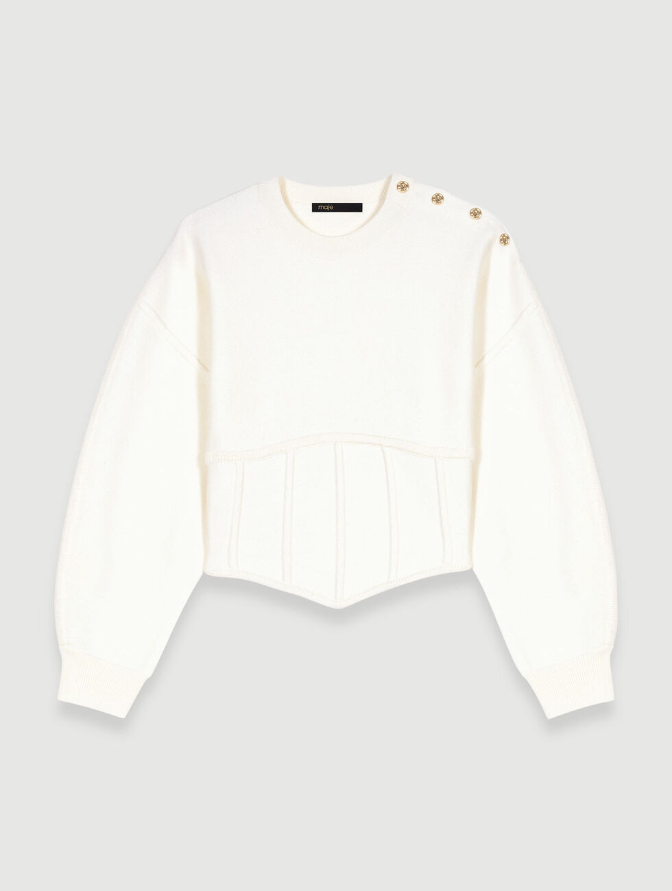 Knit corset jumper White for Women | Maje | Maje US