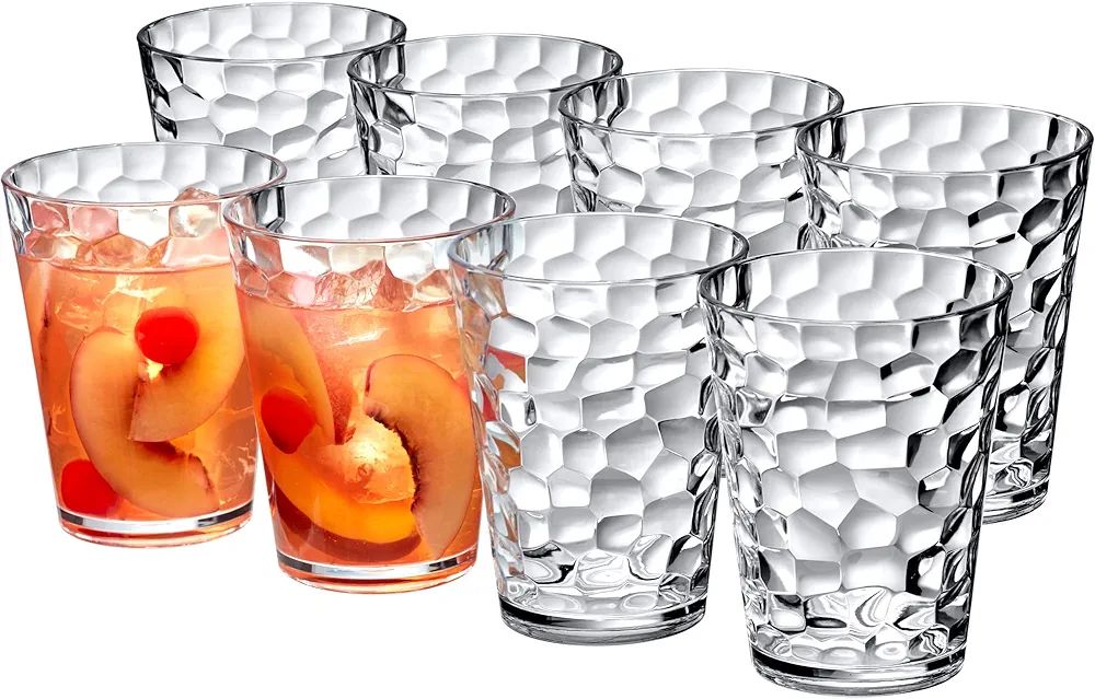 Amazing Abby - Iceberg - 16-Ounce Plastic Tumblers (Set of 8), Plastic Drinking Glasses, All-Clea... | Amazon (US)