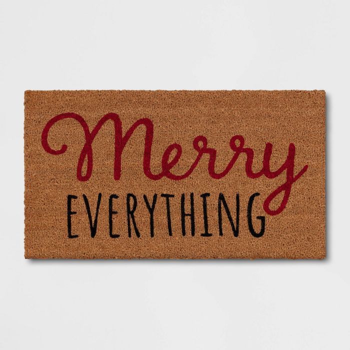 1'4"x2'4" Merry Holiday Everything Door Mat Black - Wondershop™ | Target