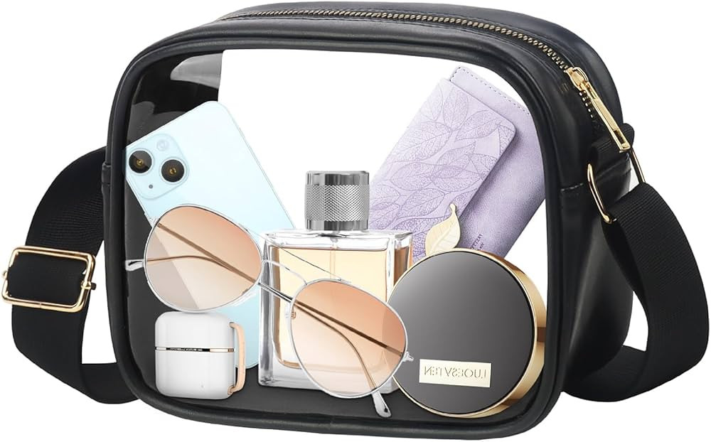 MOMSIV Clear Crossbody Bag, Stadium Approved Clear Bags with Adjustable Strap Clear Stadium Bag f... | Amazon (US)