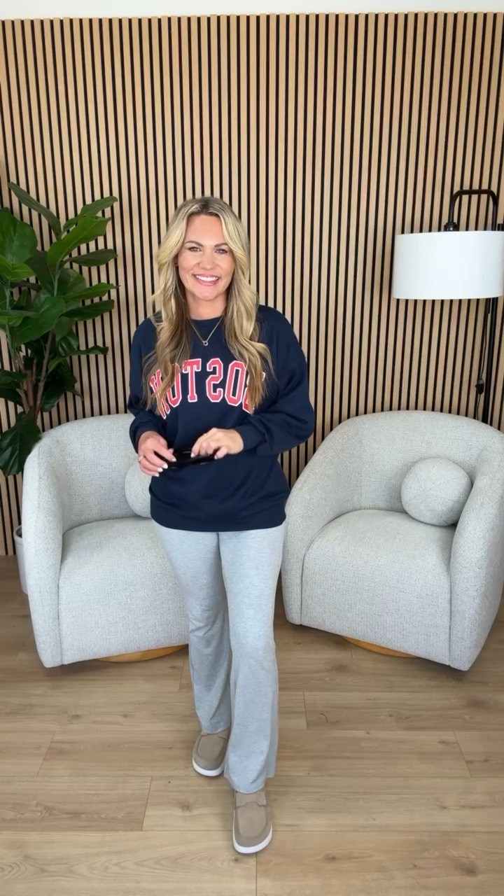 A classic Boston sweatshirt and wide leg lounge pants for an easy casual day. I love the collegiate feel with neutral sneakers for running around town.

Boston sweatshirt, graphic sweatshirt, wide leg pants, casual outfit, lounge pants, fall casual outfit, collegiate sweatshirt, travel outfit, comfy style, everyday sneakers, AudrieDollins

#LTKootd #LTKSeasonal #LTKOver40