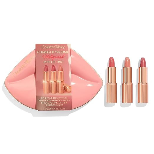 Charlotte Tilbury Iconic Hollywood Lip Trio - Limited-Edition Lipstick Gift Set Featuring K.I.S.S... | Amazon (US)