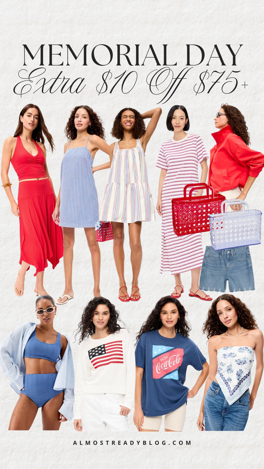 Old Navy extra $10 off $75+.

Memorial Day outfits, Memorial Day dress, 4th of July outfit, patriotic sweater, amanda west, almostreadyblog

#LTKSaleAlert