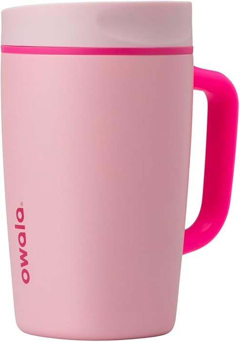 Owala SmoothSip Slider Stainless Steel Insulated Travel Mug with Handle, 100% Leak Proof, For Hot... | Amazon (US)