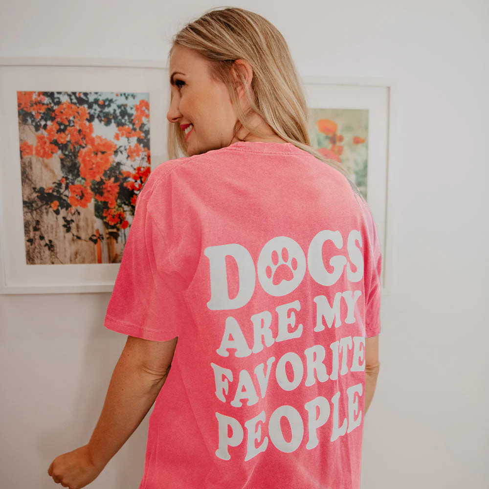 Dogs Are My Favorite People Oversized Print Graphic Tee | Katydid.com