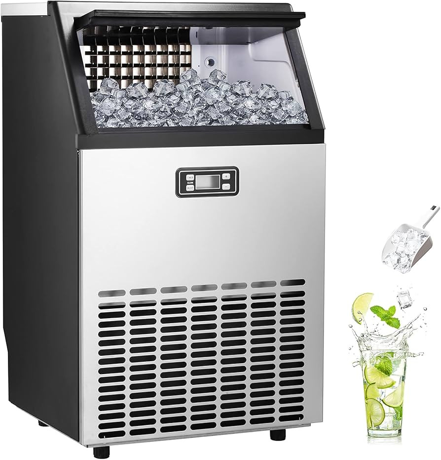 Ice Maker, Commercial Ice Machine,100Lbs/Day, Stainless Steel Ice Machine with 48 Lbs Capacity, I... | Amazon (US)