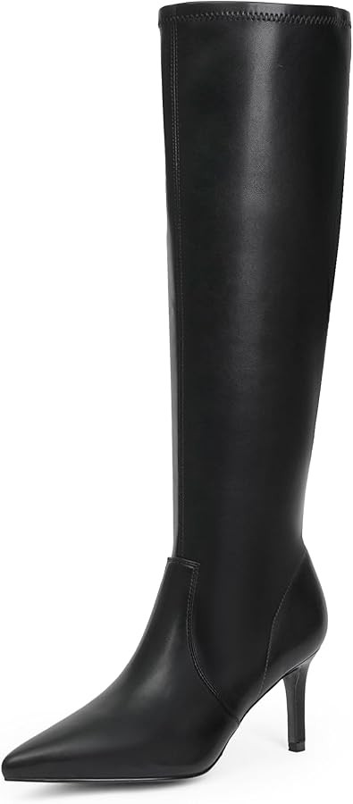 Modatope Stretch Knee High Boots for Women Stiletto High Heel Pointed Toe Tall Boots | Amazon (US)