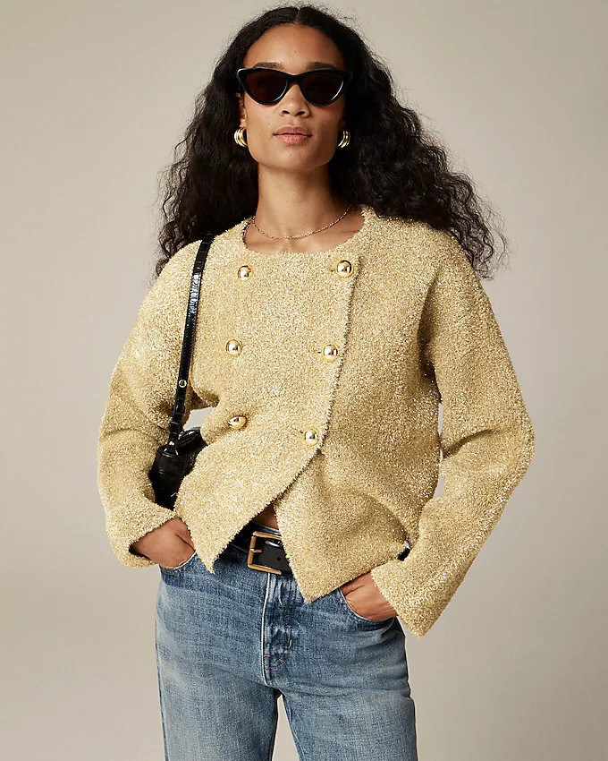 Oversized double-faced metallic jacket | J. Crew US