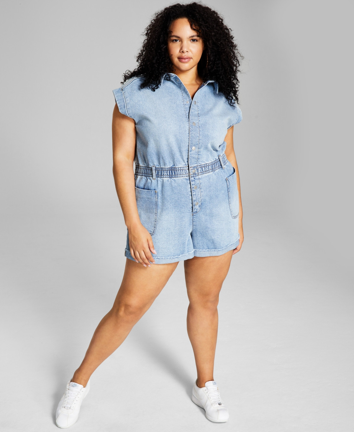 And Now This Trendy Plus Size Denim Romper | Macys (US)