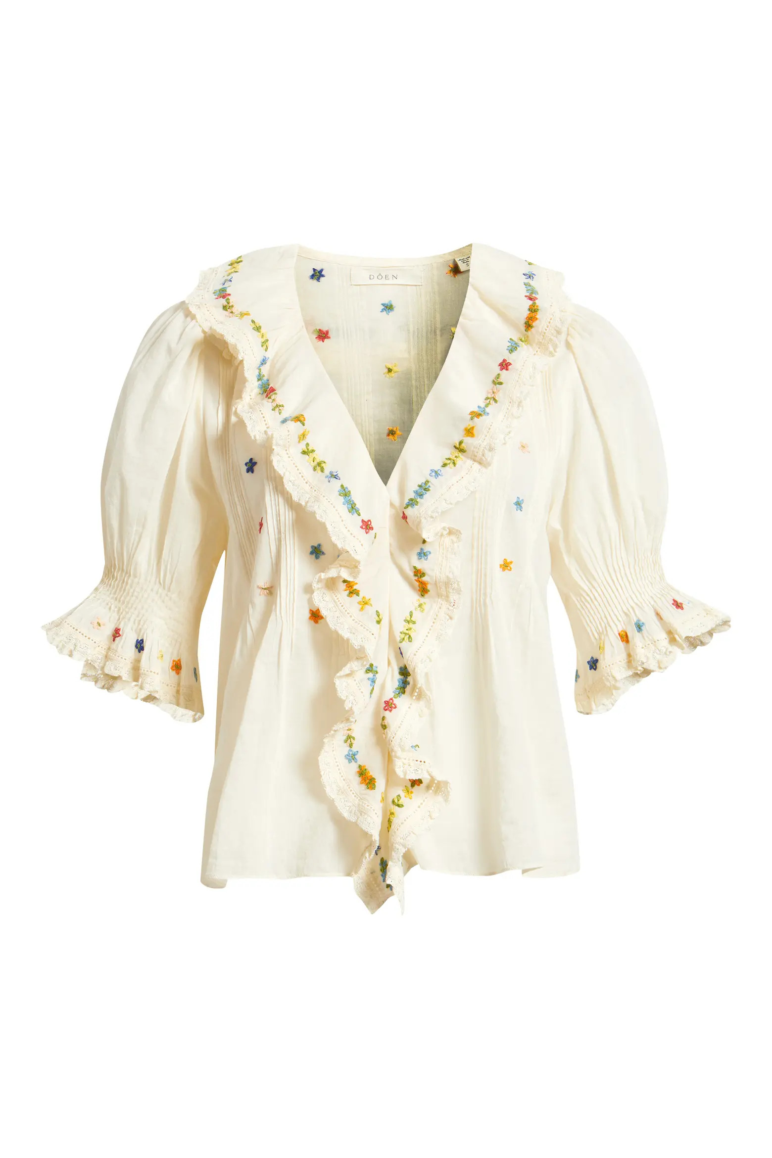 Hettie Embroidered Ruffle Organic Cotton Top (Women) | Nordstrom | Nordstrom