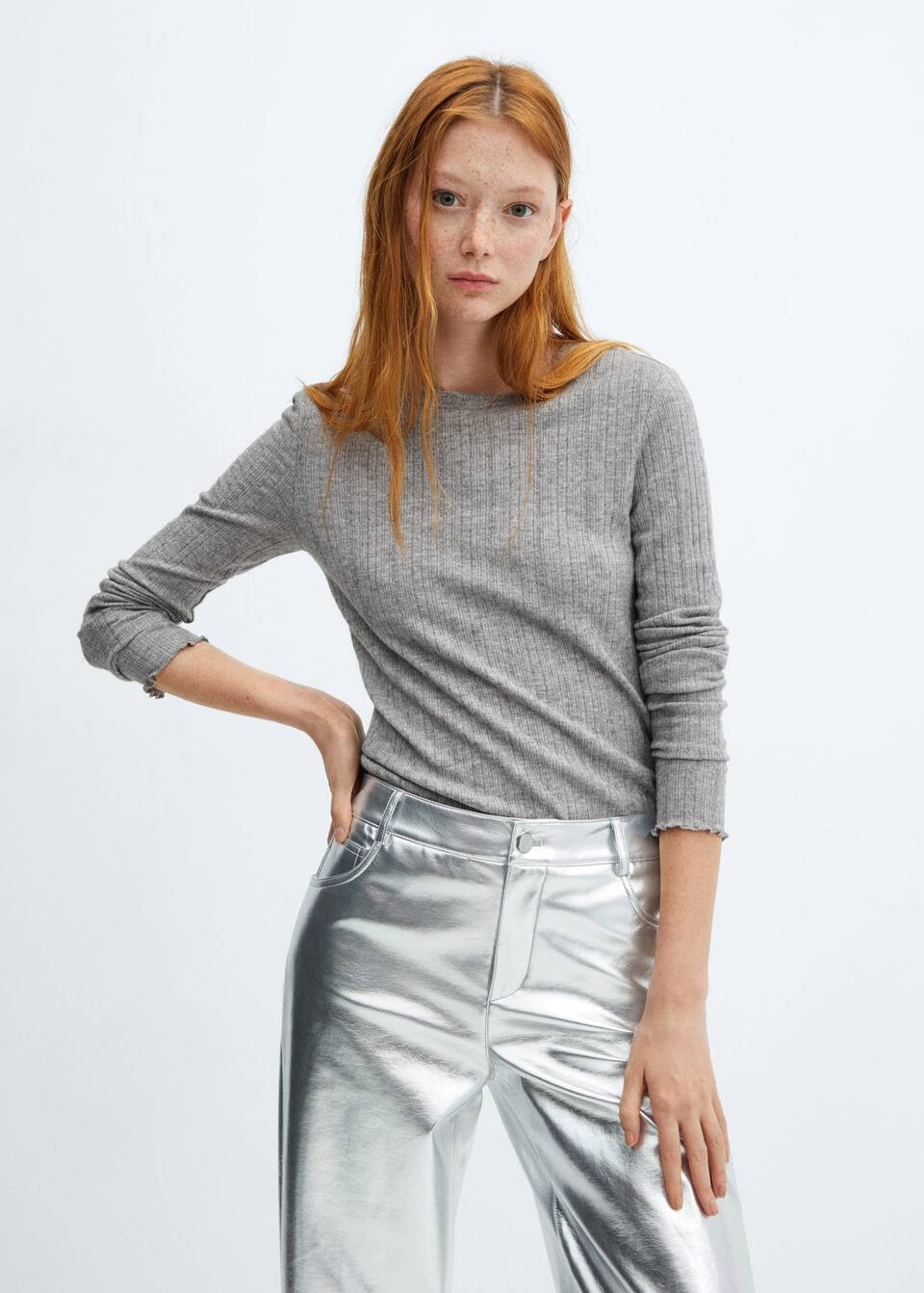 Langärmliges strick-t-shirt -  Damen | Mango Deutschland | MANGO (DE)