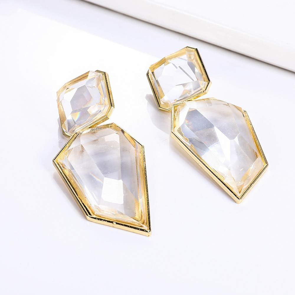 KELMALL Geometric Transparent Resin Statement Earrings for Women Exaggerated Vintage Irregular Dr... | Amazon (US)
