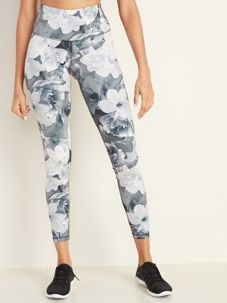 High-Rise Floral Elevate 7/8-Length Compression Leggings for Women | Old Navy (CA)