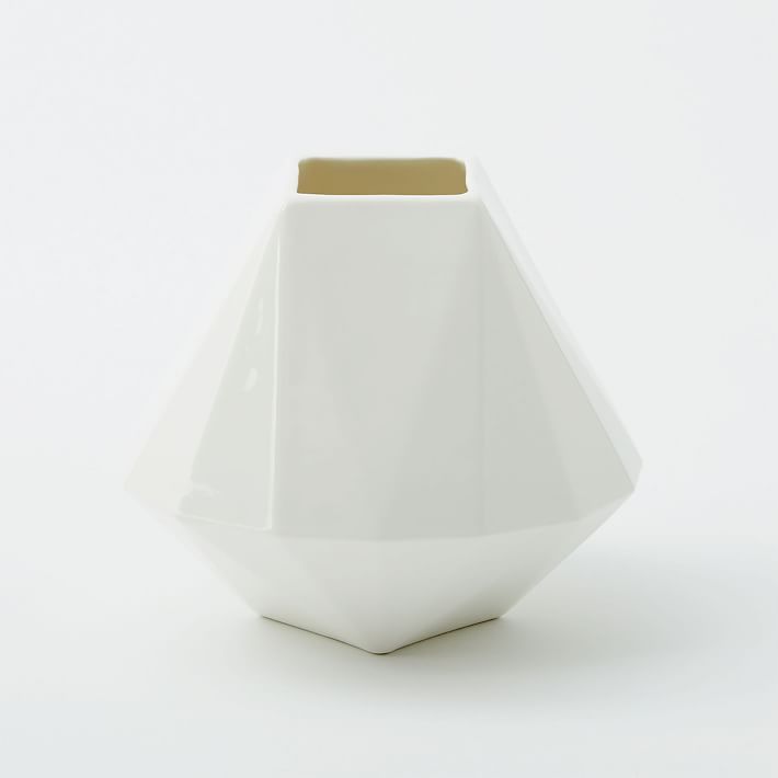 Faceted Porcelain Vases | West Elm (US)