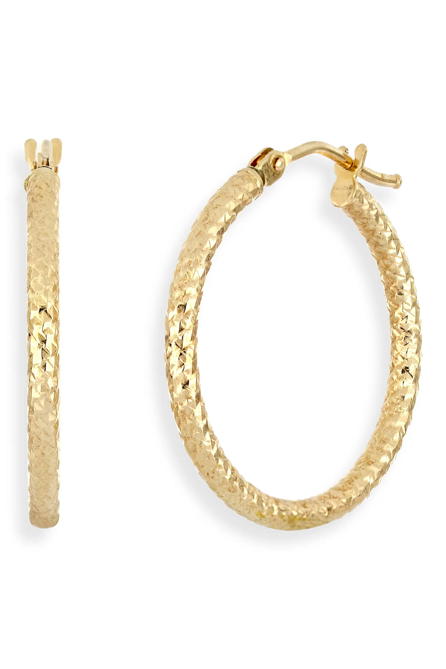 14K Gold Rope Textured Hoop Earrings (Women) | Nordstrom | Nordstrom