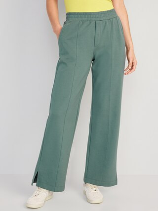 High-Waisted Dynamic Fleece Wide-Leg Trouser Pants for Women | Old Navy (US)