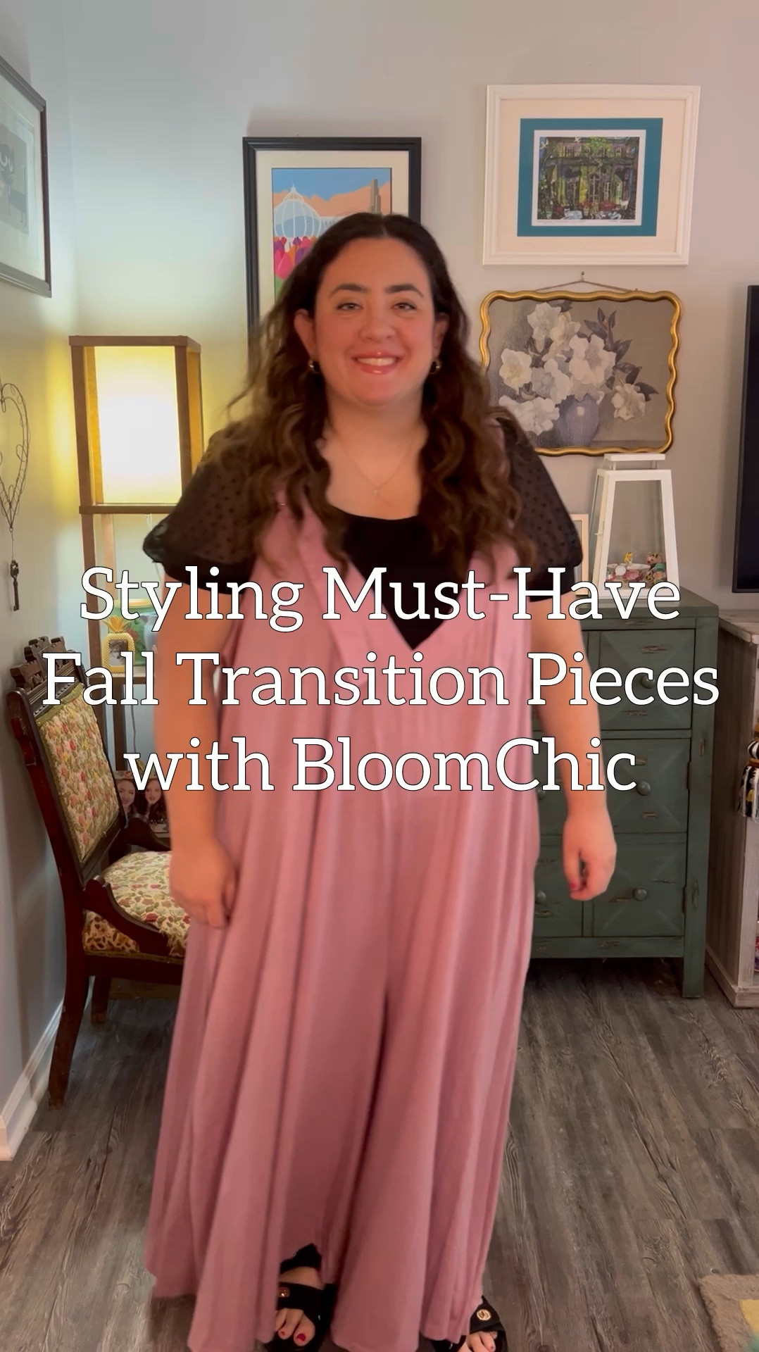 It’s that time of year where it’s technically still summer, but I just can’t wait to wear fall clothes! Enter these new finds from @bloomchic! The jumpsuit, black pants, and knit top are all made of soft, lightweight, breathable material, so they’ll be perfect for layering and mixing and matching as we transition to fall. Take a piece like the black wide leg pants and dress them up with a knit blazer, or dress them down with an oversized denim jacket. There are so many combos you could make with these pieces! Remember, you can always use my code JAMIEV to get 15% off your @bloomchic order! #ad #BloomChicDress #BloomChic 

#LTKFindsUnder50 #LTKPlusSize #LTKVideo