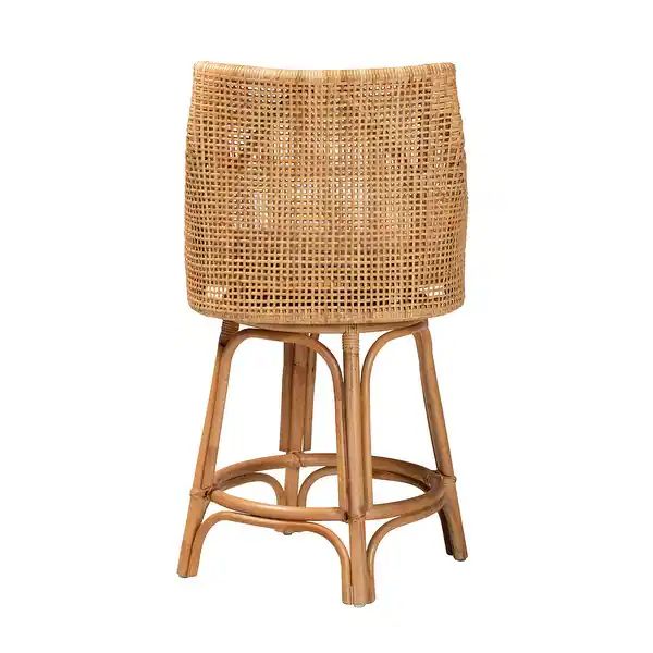 Bella Modern Bohemian-styled Rattan Stool-Natural Brown - Overstock - 37493944 | Bed Bath & Beyond