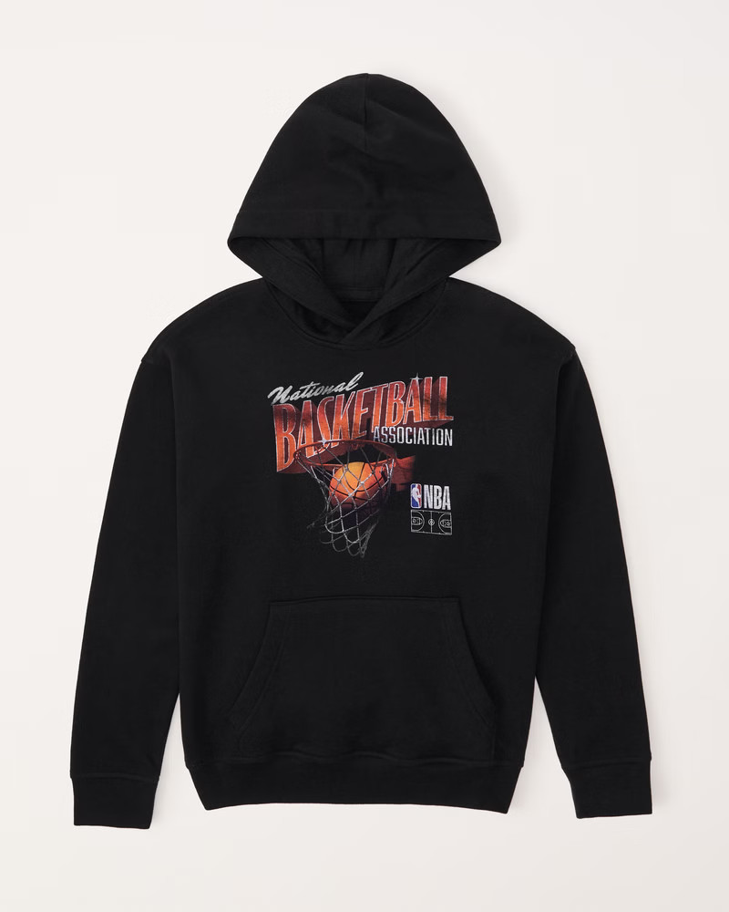 boys nba graphic popover hoodie | boys tops | Abercrombie.com | Abercrombie & Fitch (US)