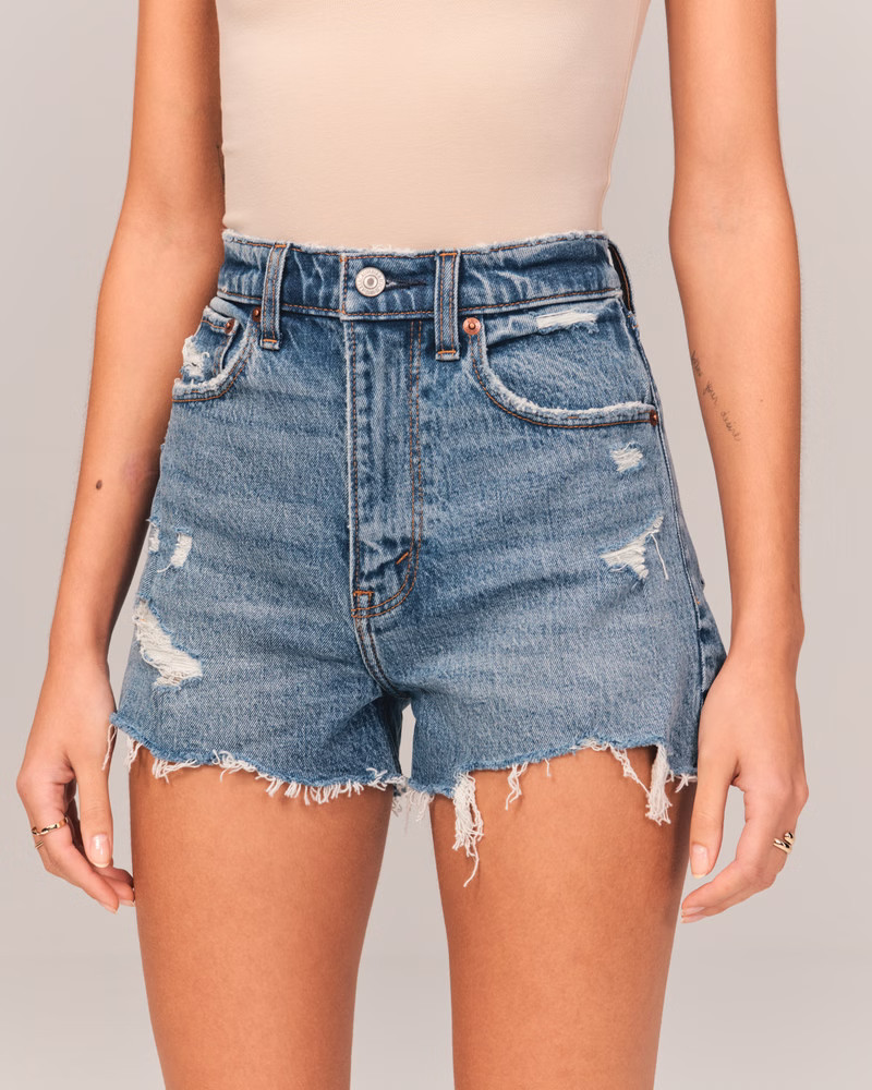 Women's High Rise Mom Shorts | Women's Bottoms | Abercrombie.com | Abercrombie & Fitch (US)