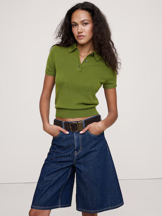 Lightweight Cashmere Short-Sleeve Sweater Polo | Banana Republic (US)