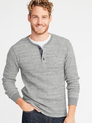 Chunky-Textured Thermal-Knit Henley for Men | Old Navy US