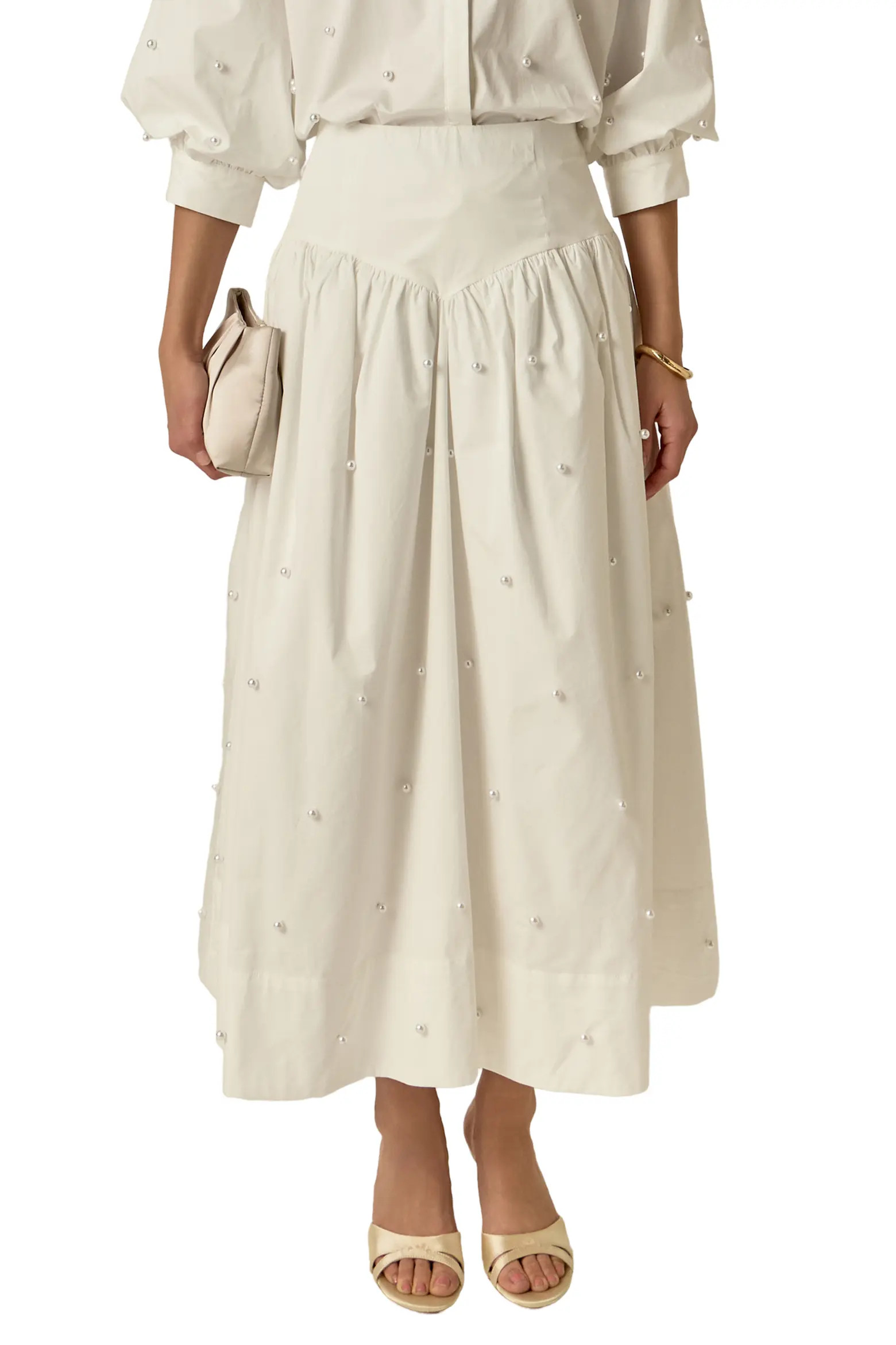 Pearly Bead Poplin Maxi Skirt (Women) | Nordstrom | Nordstrom