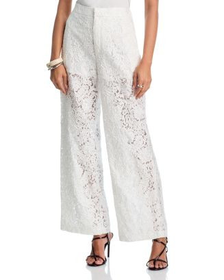 AQUA Lace Wide Leg Pants - Exclusive | Bloomingdale's Women | Bloomingdale's (US)
