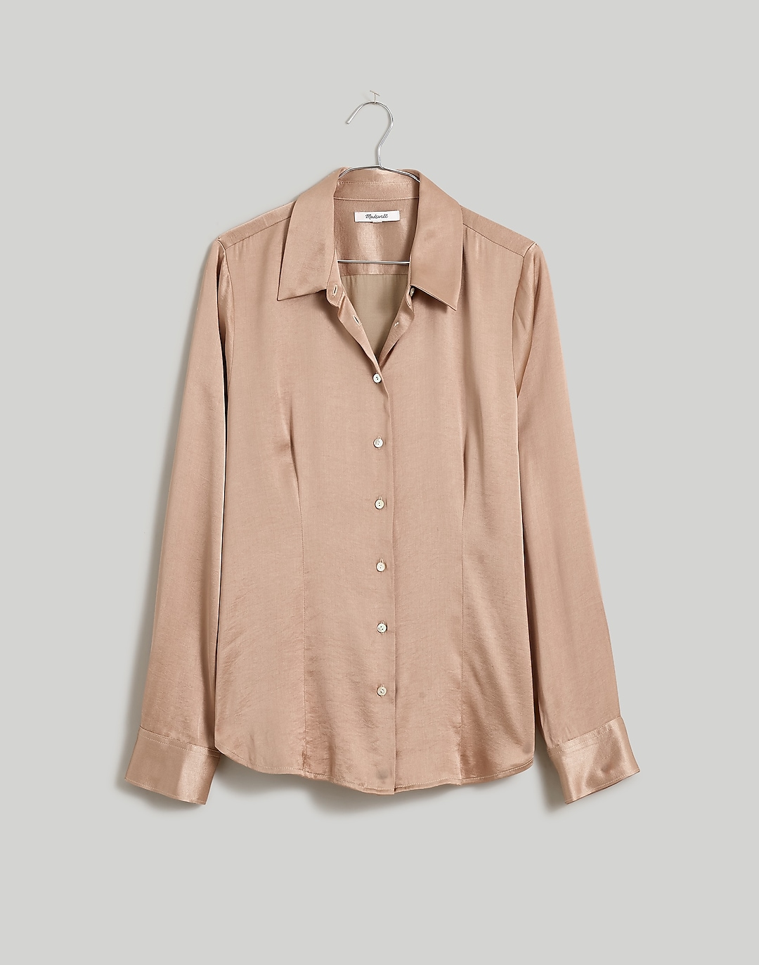 Darted Button-Up Shirt in Satin | Madewell