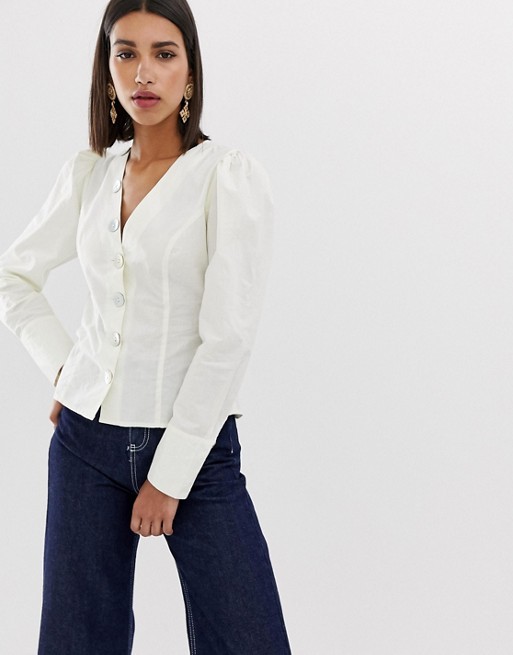 Neon Rose puff sleeve blouse | ASOS ROW