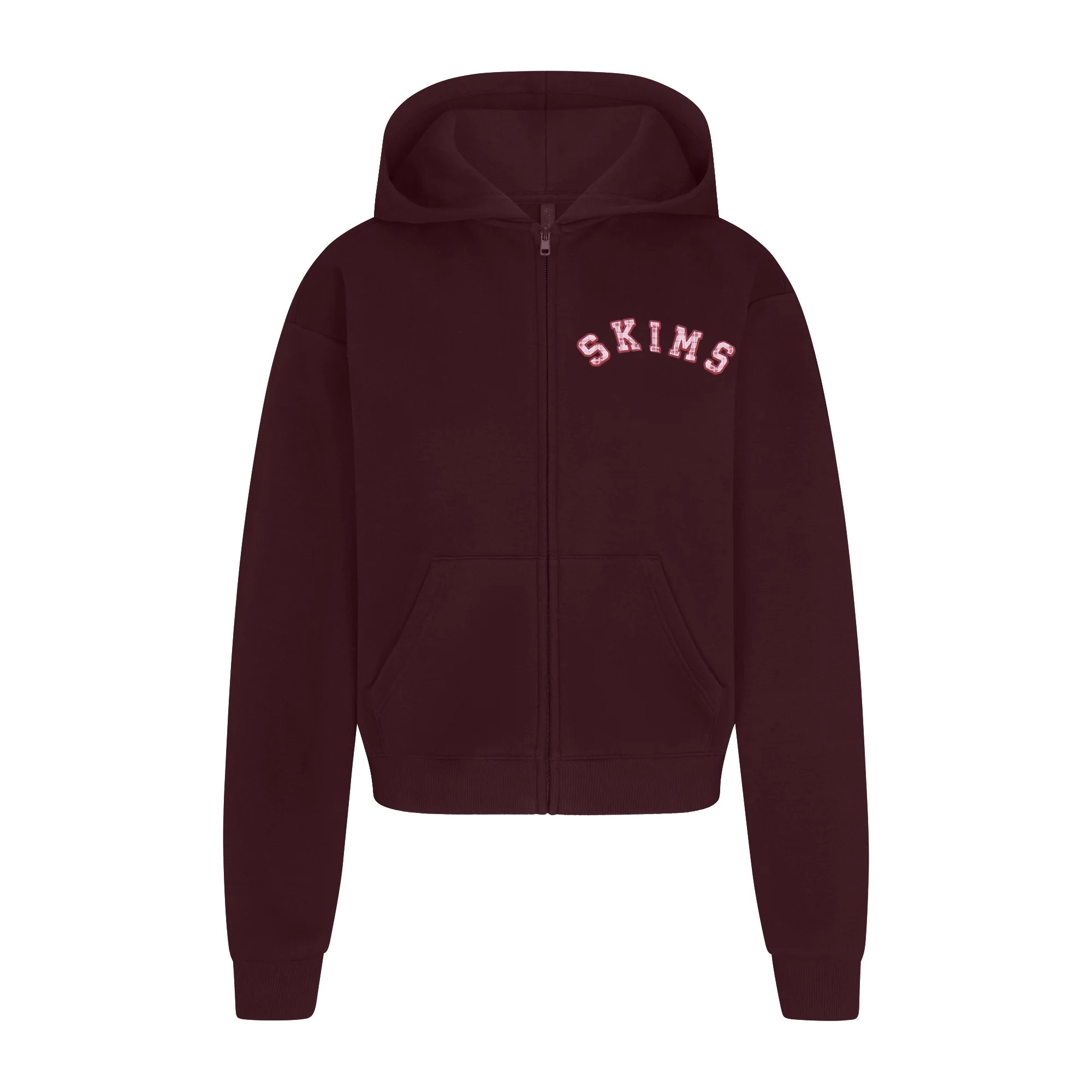 SKIMS Classic Zip Up Hoodie | Red | XS | Cotton Fleece | SKIMS (US)
