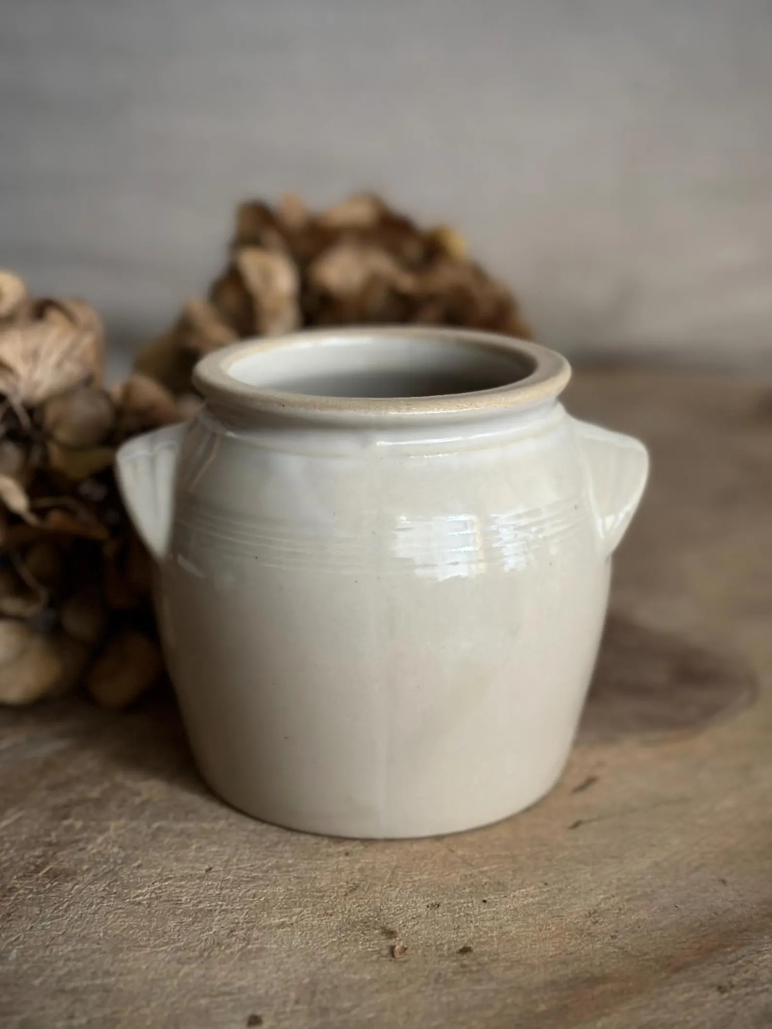 French Vintage Small Beige/Gray Stoneware Confit Pot | Etsy (US)