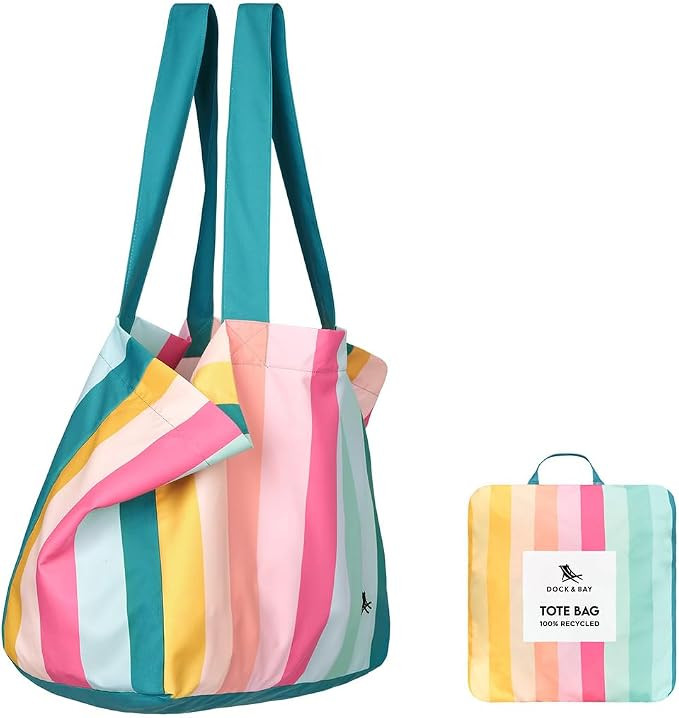 Dock & Bay Everyday Beach Tote Bag - Reusable Carrier Bag for Daily Use - Carries Up to 10kg - 10... | Amazon (US)