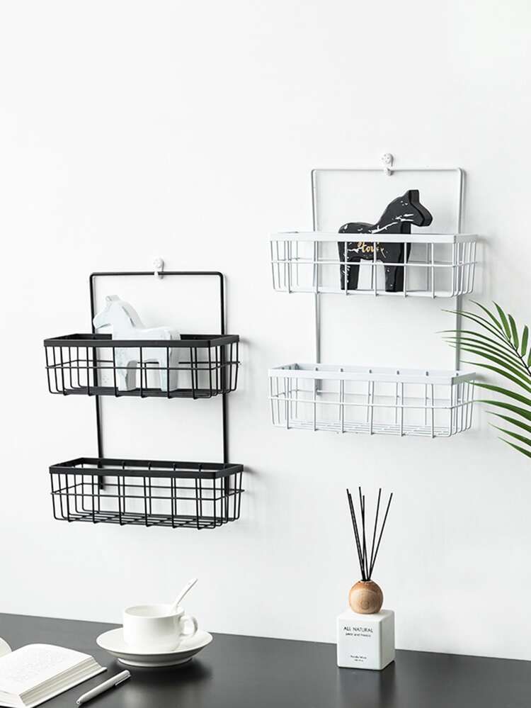 1pc Double-layer Hollow Out Storage Rack | SHEIN